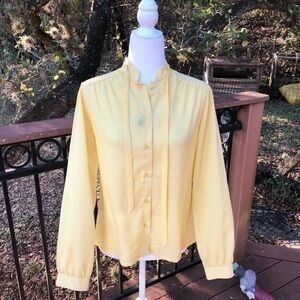 Yellow Vintage Long Sleeve Blouse Sz M